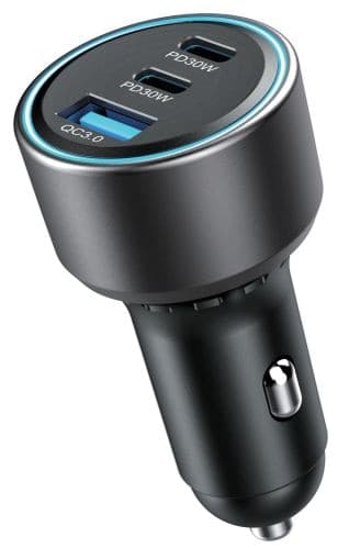 Bluehive Compact USB-A/USB-C Dual Car Charger, 60W