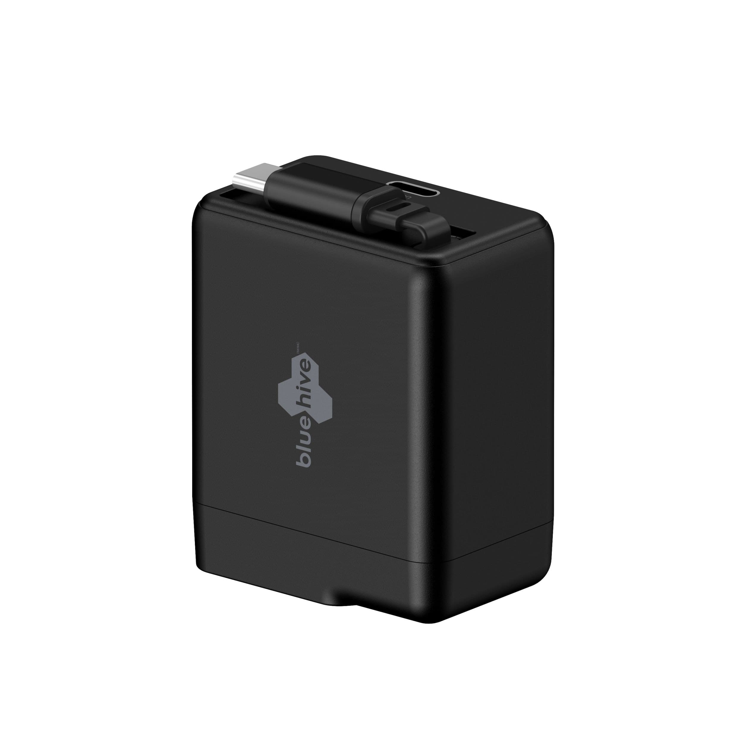 Bluehive GaN PD Wall Charger with Retractable USB Type-C Cable, 30W