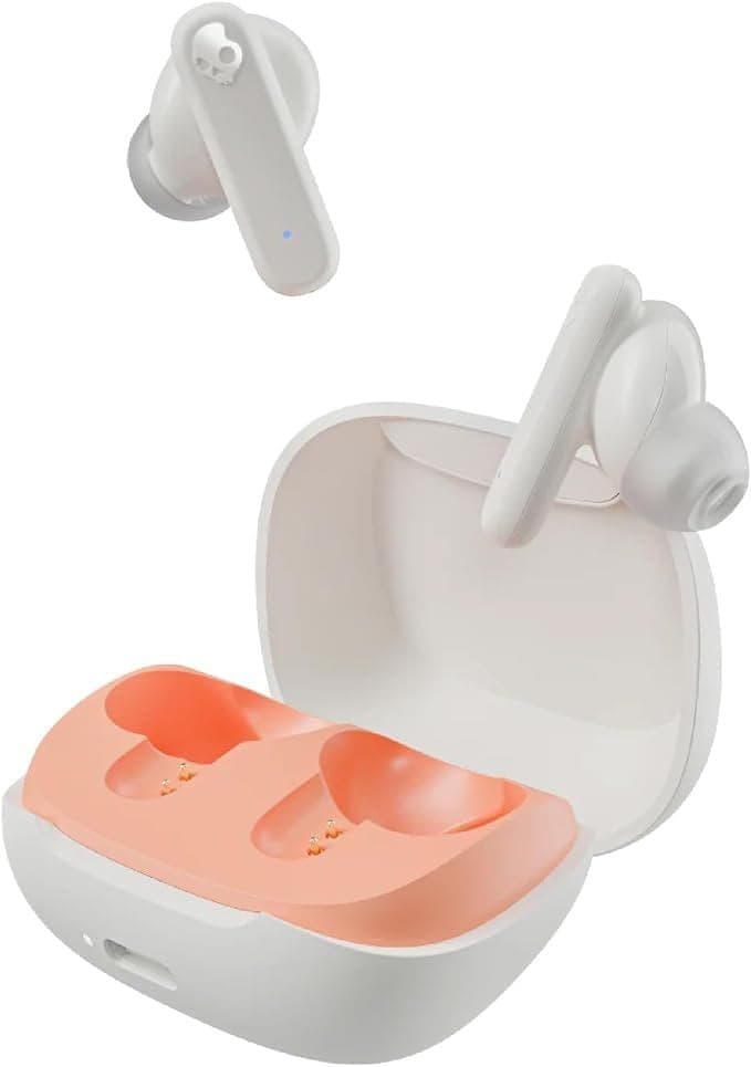 Skullcandy Smokin Buds Earbuds with Bluetooth 5.3, Bone
