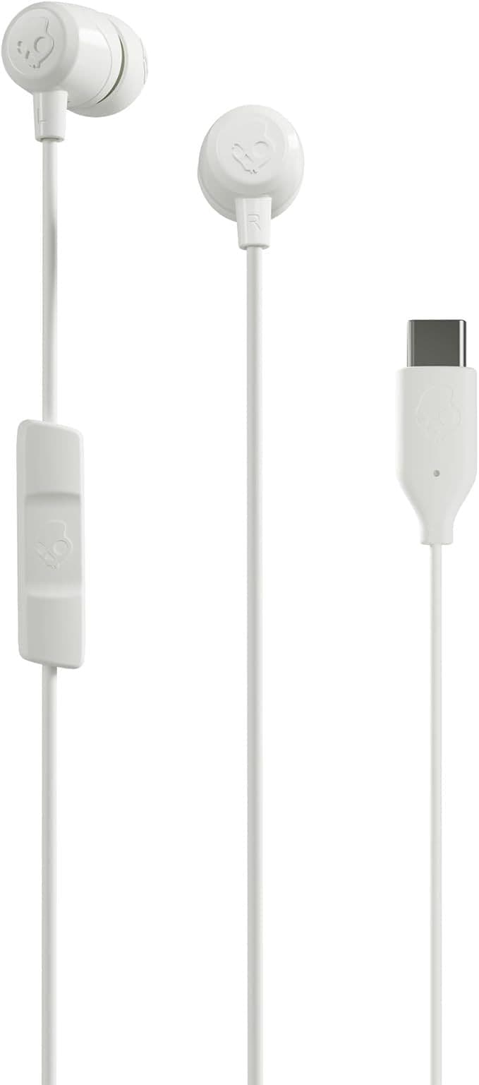 Skullcandy JIB Wired Type-C Earbuds with Microphone, Bone