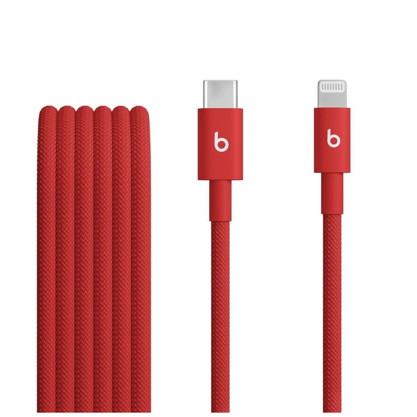 Beats USB-C to Lightning Braided Charging Cable, Red, 5-ft