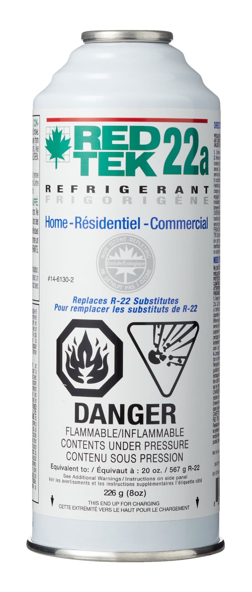 RED TEK R22aA/C Hydrocarbon Refrigerant Recharge, 8-oz