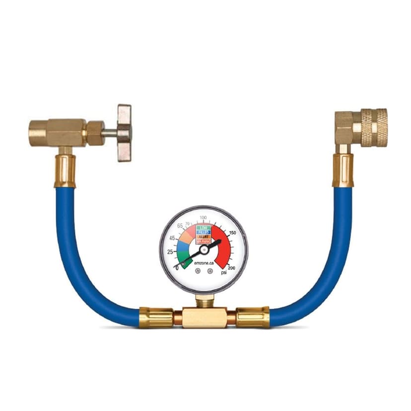 Emzone 12a A/C Recharge Hose with Gauge, 1/2-in