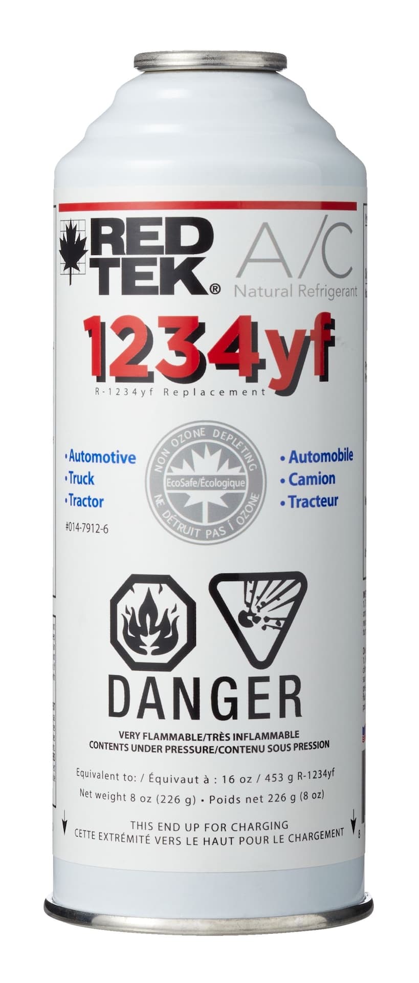 RED TEK R1234yfHc A/C Hydrocarbon Natural Refrigerant Recharge , 8-oz