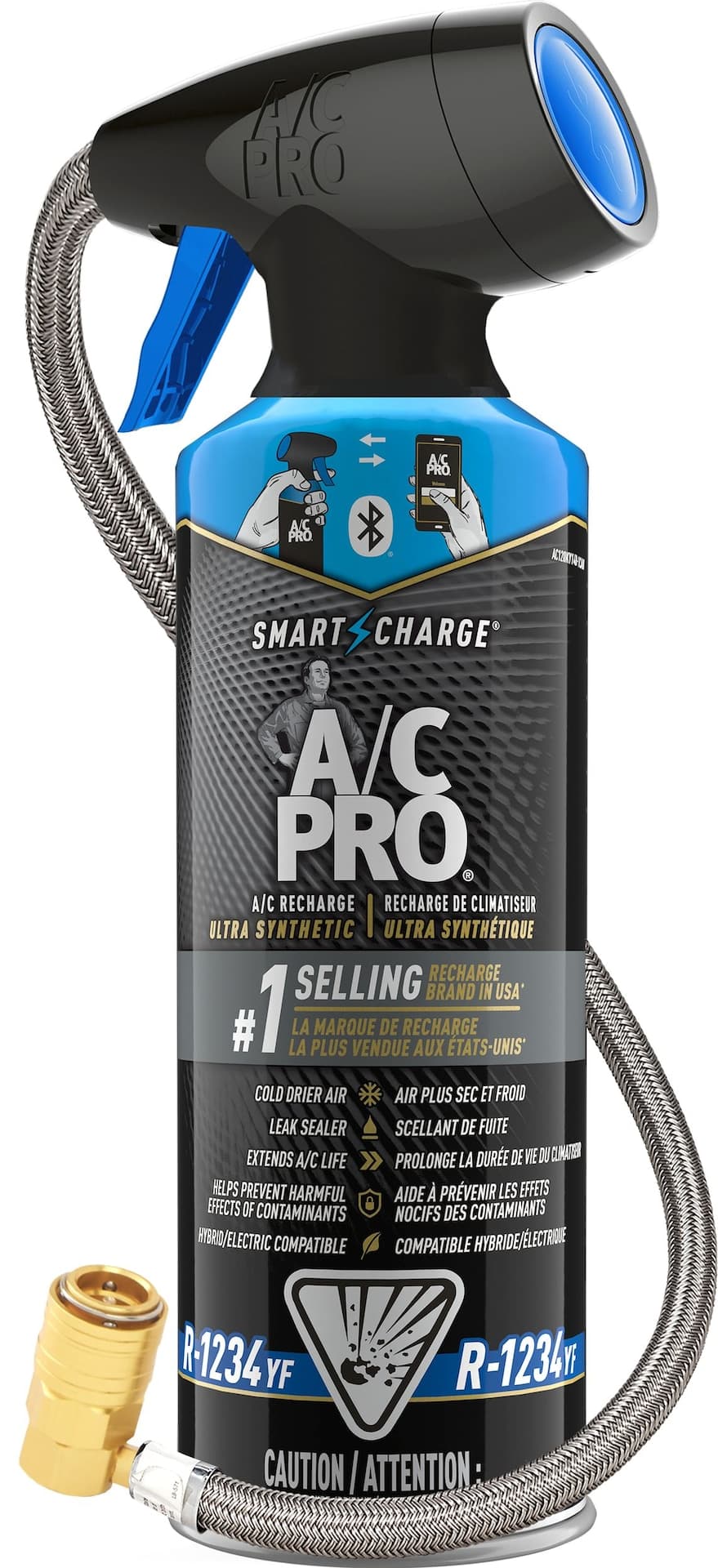 AC Pro R-1234YF Ultra Synthetic AC Recharge Kit with Smart Digital Gauge