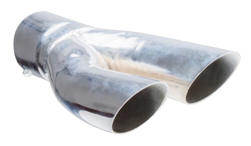Stallion Chrome Twin Slant Exhaust Tip, 12-in