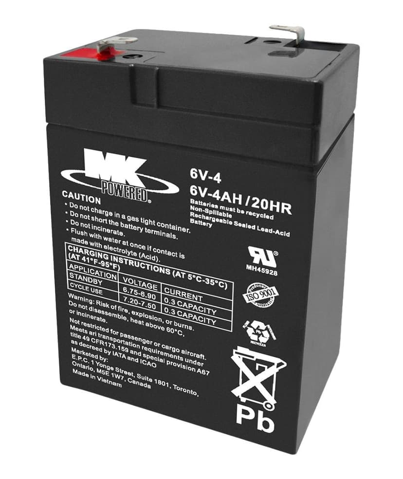 MK Battery 6-Volt 4 Ah SLA Battery