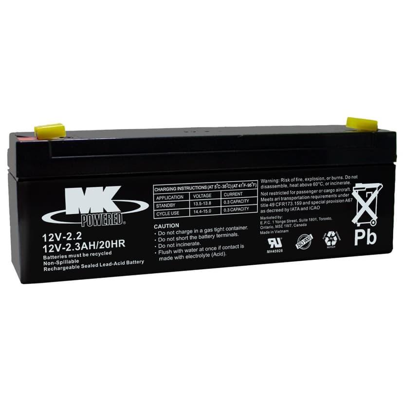 MK Battery 12-Volt 2.3 Ah SLA Battery, F1 Terminal