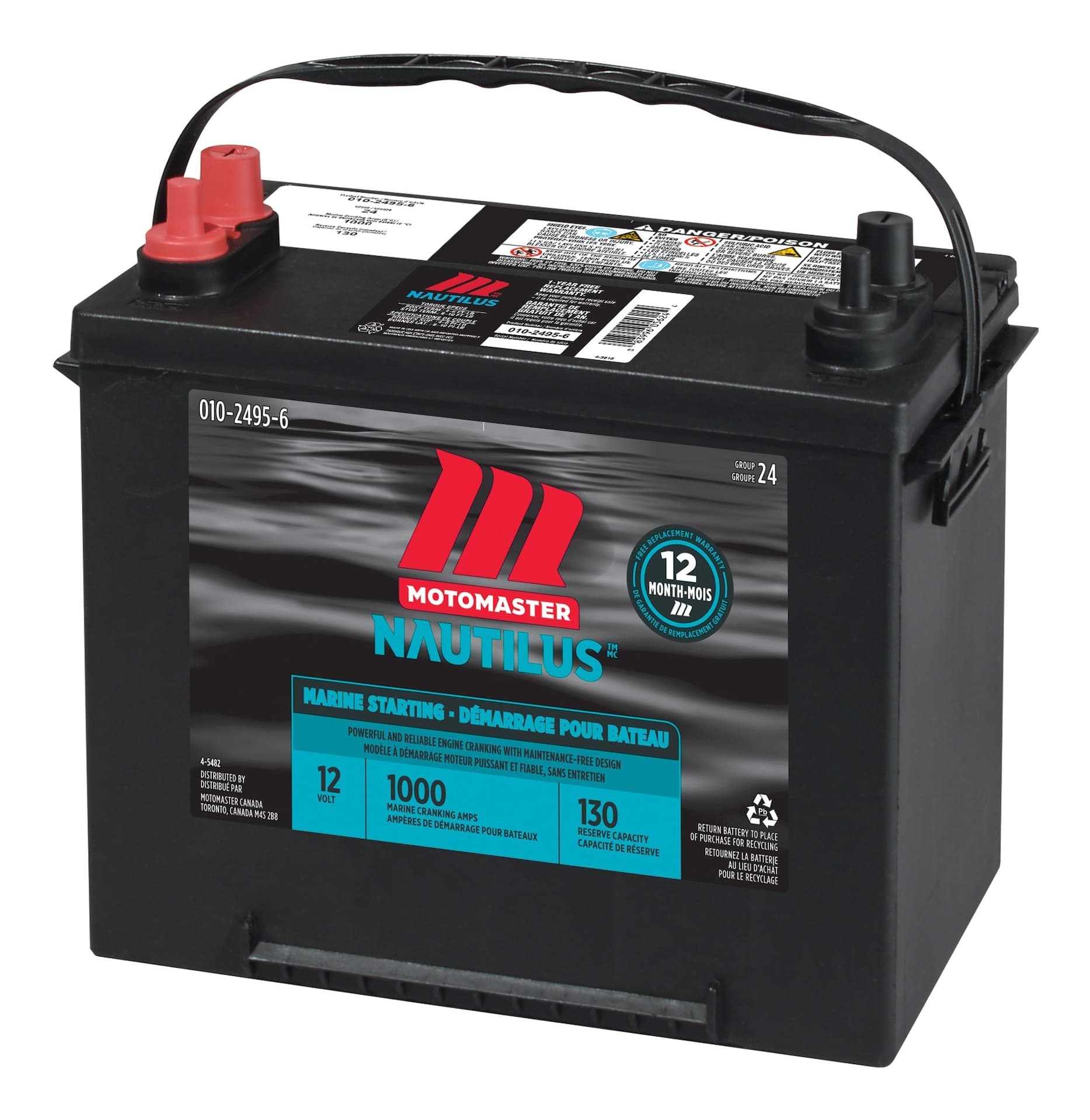 MOTOMASTER NAUTILUS Group Size 24 Starting Battery, 1000 MCA