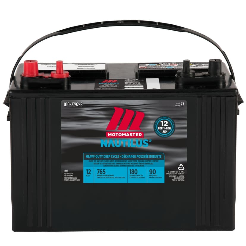 MOTOMASTER NAUTILUS Group Size 27 Heavy-Duty Deep Cycle Battery
