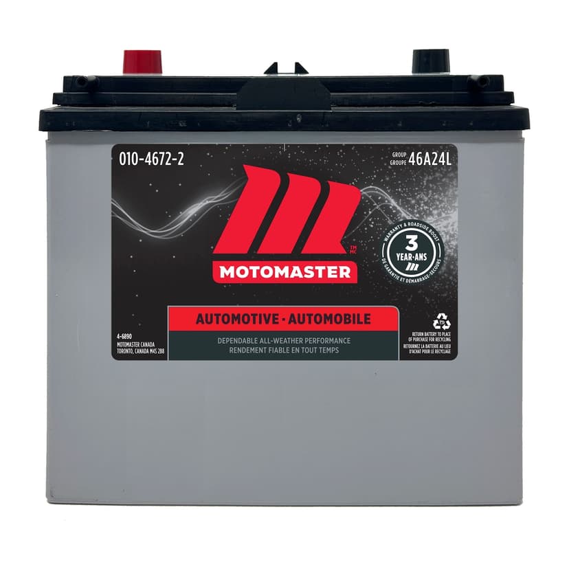 MOTOMASTER Group Size 46A24L Battery, 320 CCA