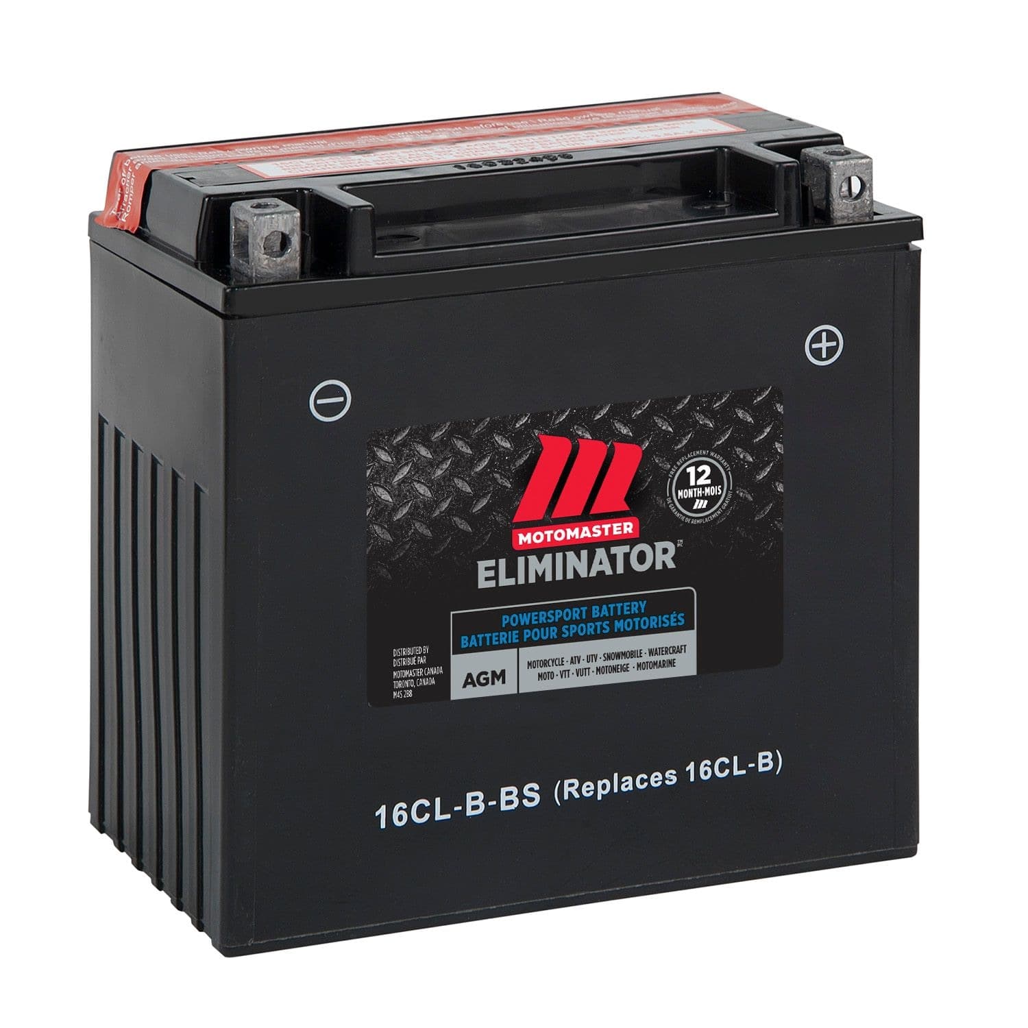MOTOMASTER ELIMINATOR AGM Powersports Battery, 16CL-B-BS