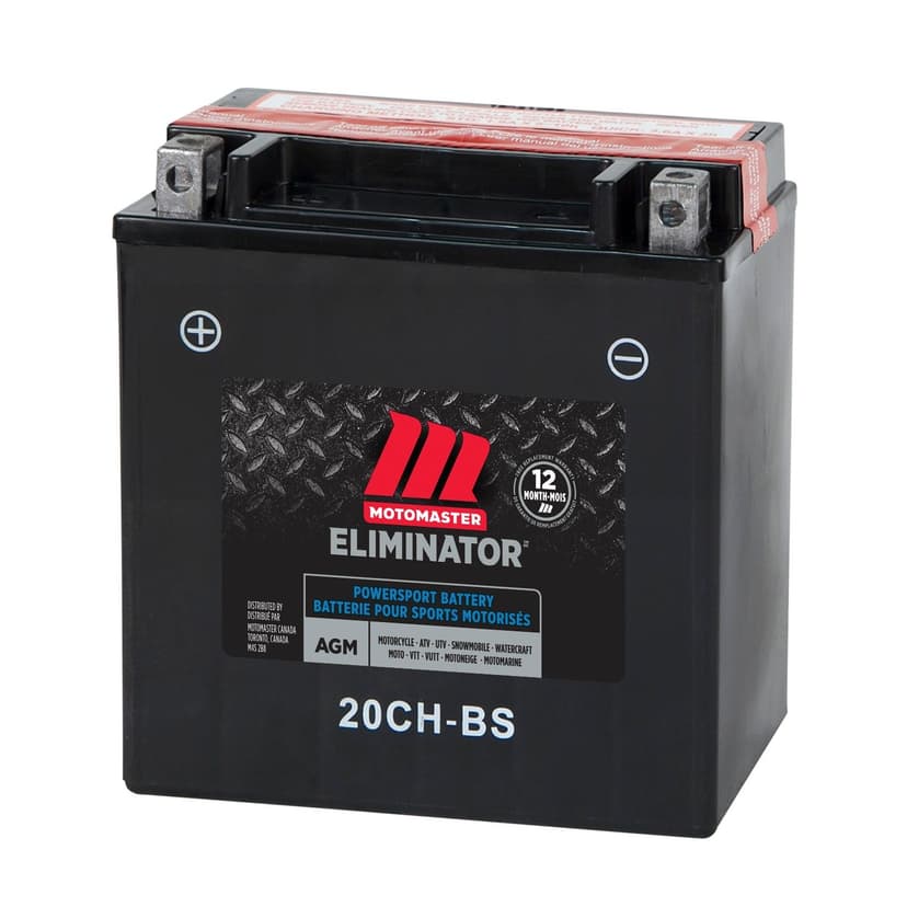 MOTOMASTER ELIMINATOR AGM Powersports Battery, 20CH-BS