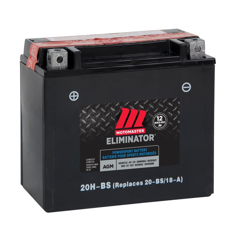 MOTOMASTER ELIMINATOR AGM Powersports Battery, 20H-BS
