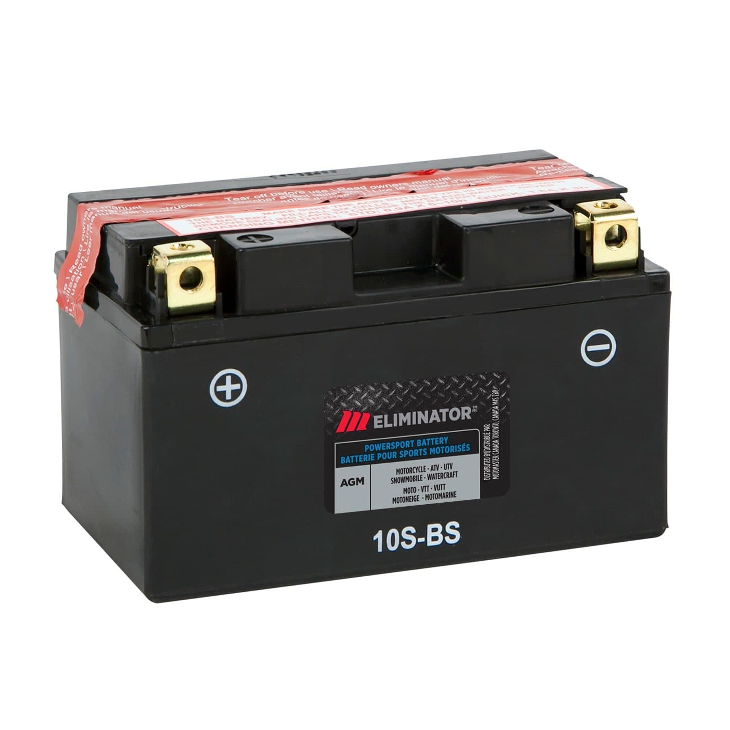MOTOMASTER ELIMINATOR AGM Powersports Battery, 10S-BS