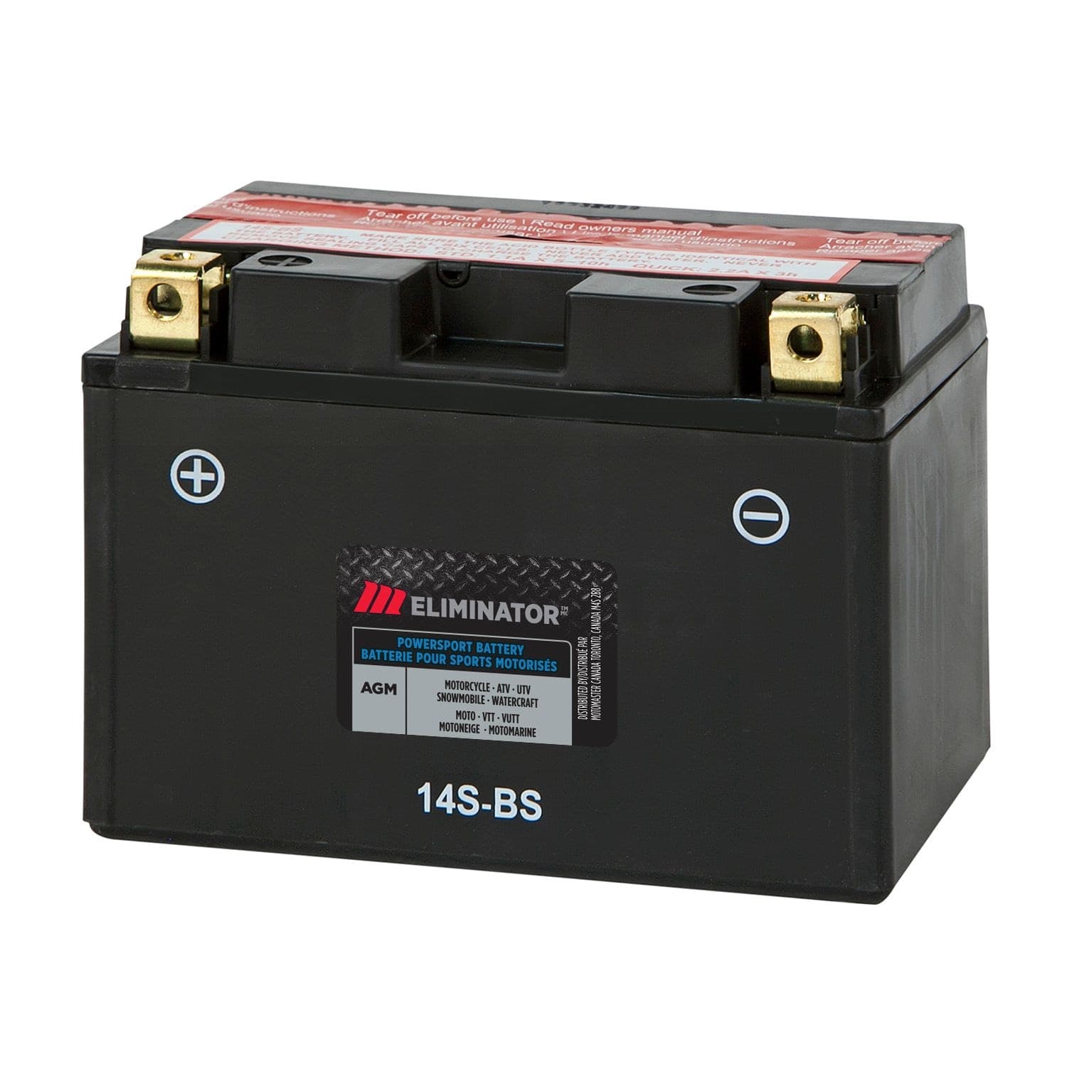 MOTOMASTER ELIMINATOR AGM Powersports Battery, 14S-BS