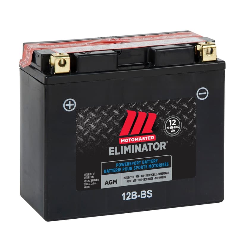 MOTOMASTER ELIMINATOR AGM Powersports Battery, 12B-BS