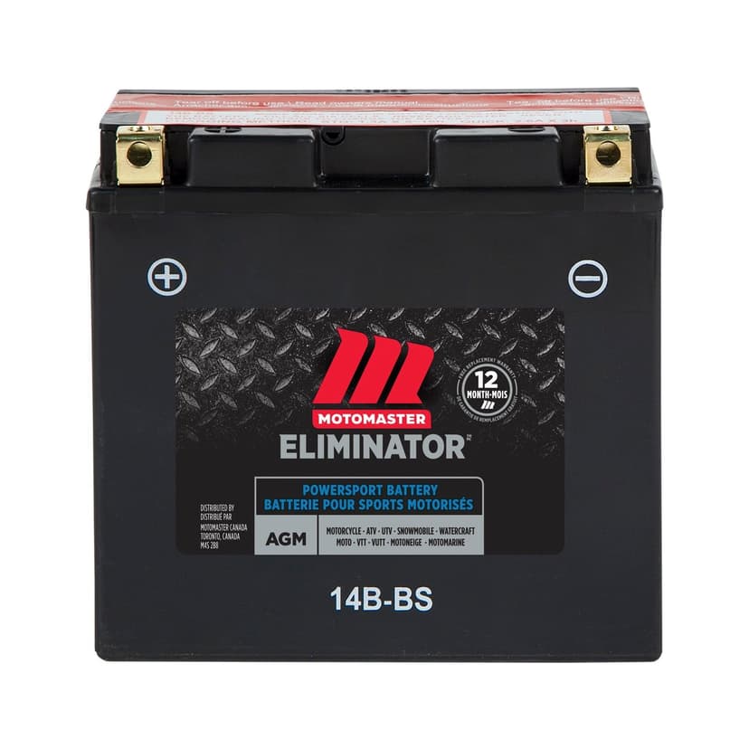 MOTOMASTER ELIMINATOR AGM Powersports Battery, 14B-BS