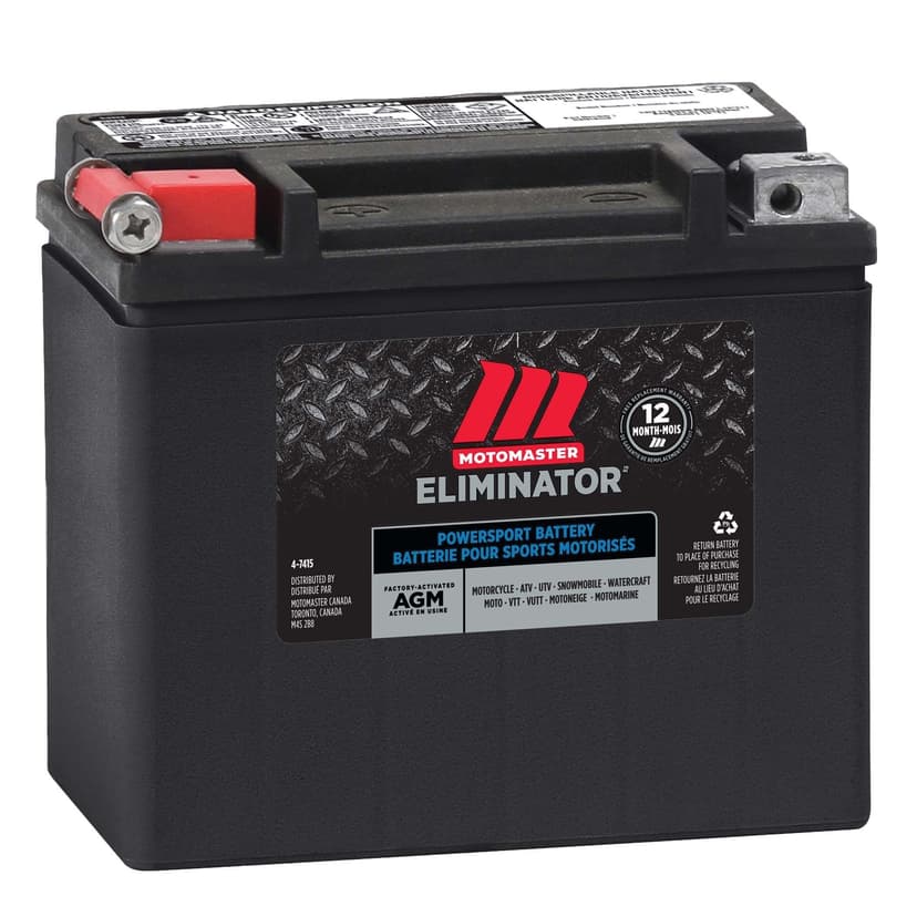 MOTOMASTER ELIMINATOR AGM Factory-Activated Powersports Battery, ETX12