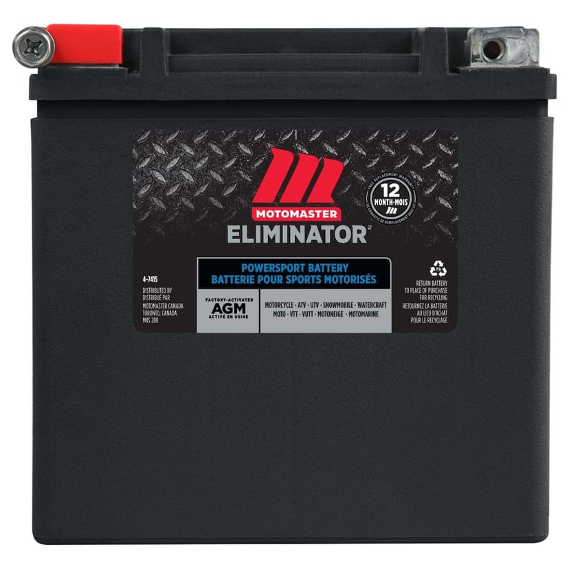 MOTOMASTER ELIMINATOR AGM Factory-Activated Powersports Battery, ETX14