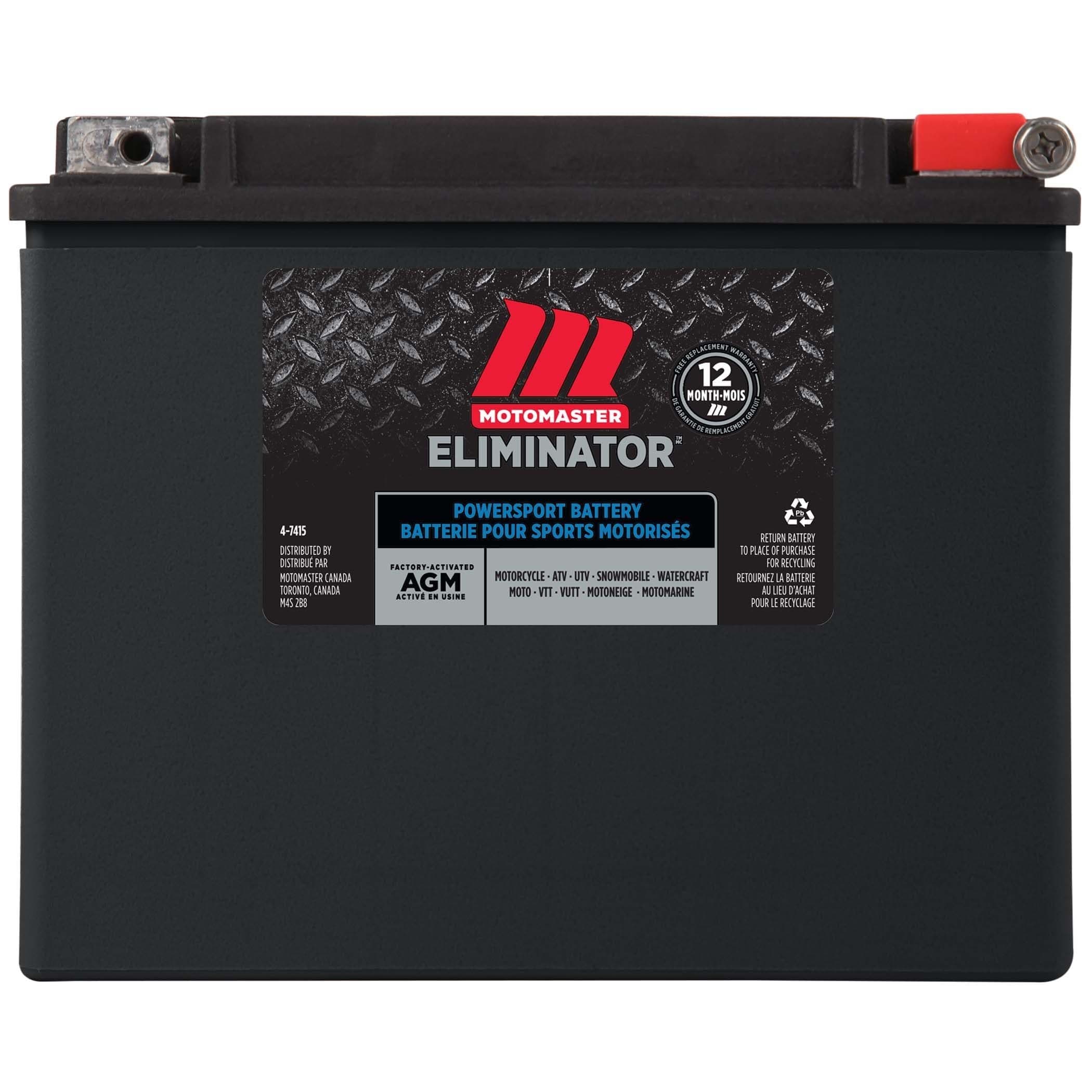 MOTOMASTER ELIMINATOR AGM Factory-Activated Powersports Battery, ETX18L
