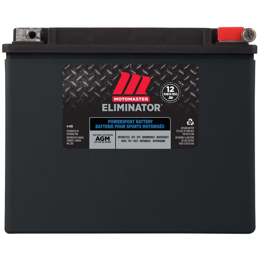 MOTOMASTER ELIMINATOR AGM Factory-Activated Powersports Battery, ETX18L