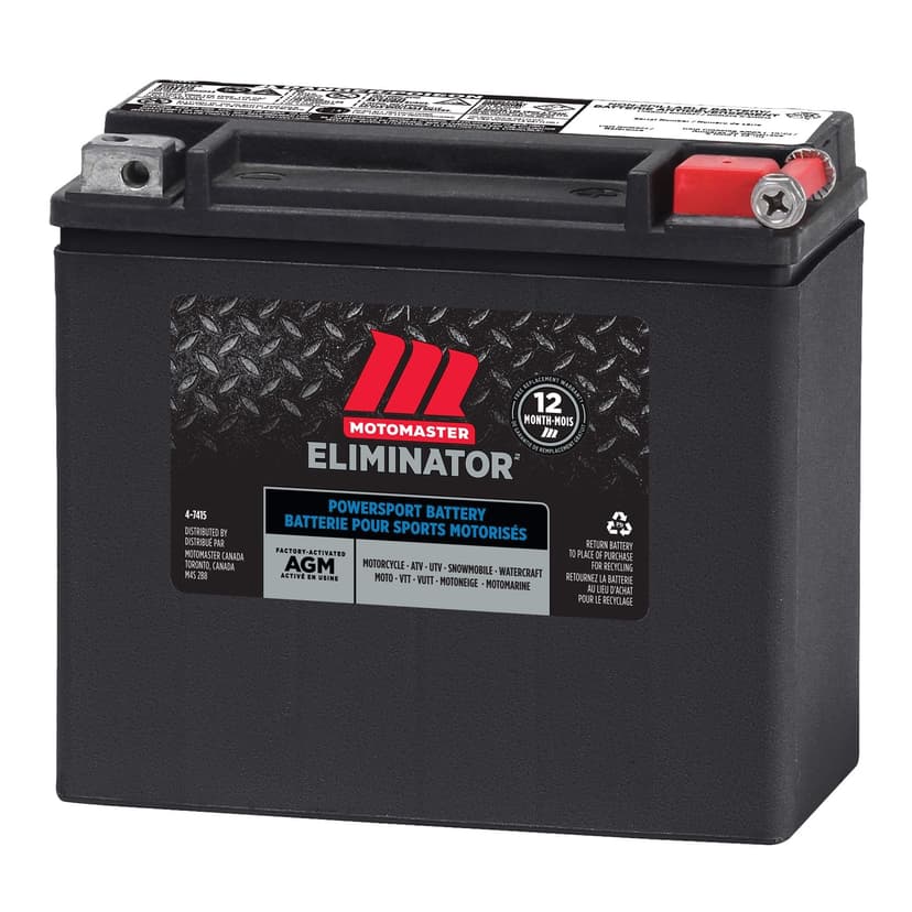 MOTOMASTER ELIMINATOR AGM Factory-Activated Powersports Battery, ETX20L