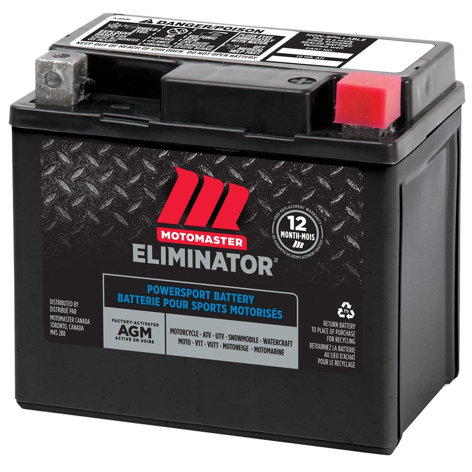 MOTOMASTER ELIMINATOR AGM Factory-Activated Powersports Battery, ET5L
