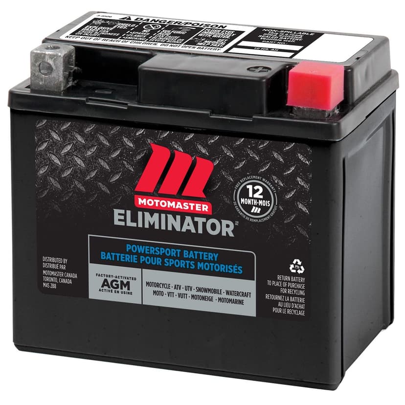 MOTOMASTER ELIMINATOR AGM Factory-Activated Powersports Battery, ET5L