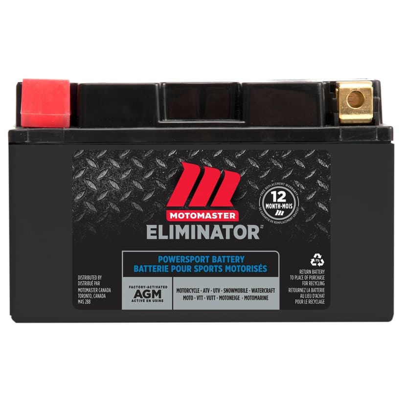 MOTOMASTER ELIMINATOR AGM Factory-Activated Powersports Battery, ETZ10S