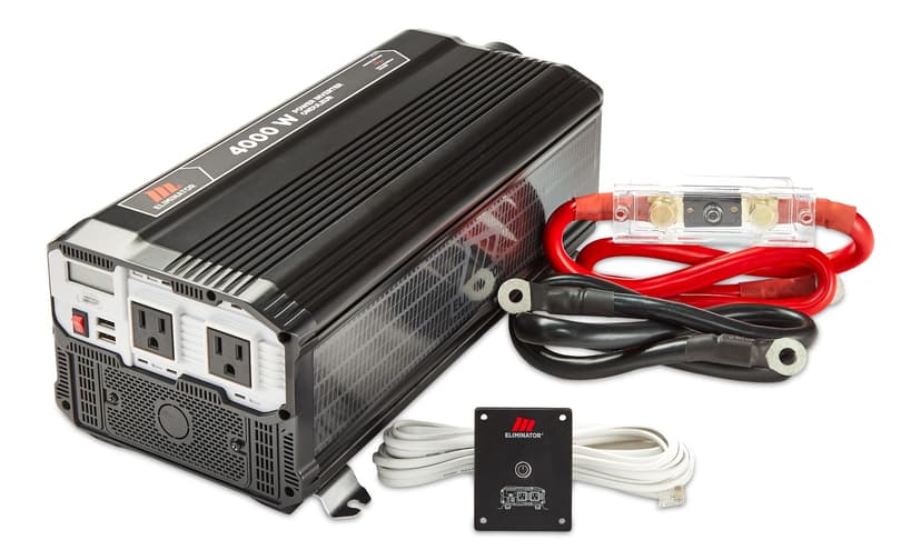 MotoMaster Eliminator Power Inverter, 4000W, Includes Battery Cables, Fuse Kit and Wired Remote