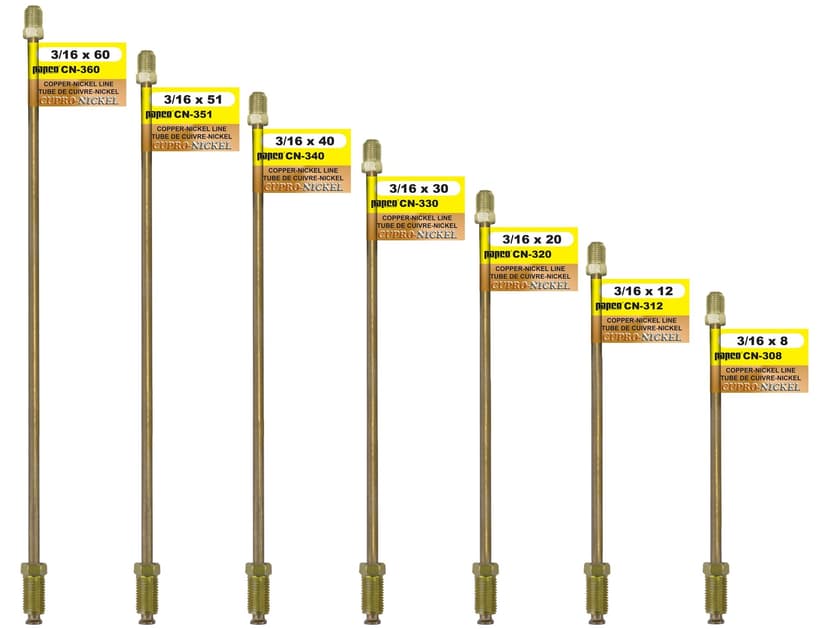 H. Paulin CN340 Copper Nickel Brake Line, Standard, 40 x 3/16-in