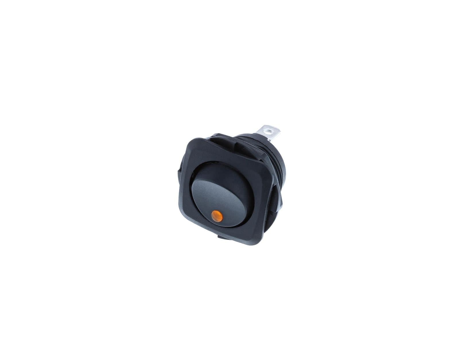 Square Actuator-Round Rocker - 3P SPST OFF-ON, Amber LED (VDC)