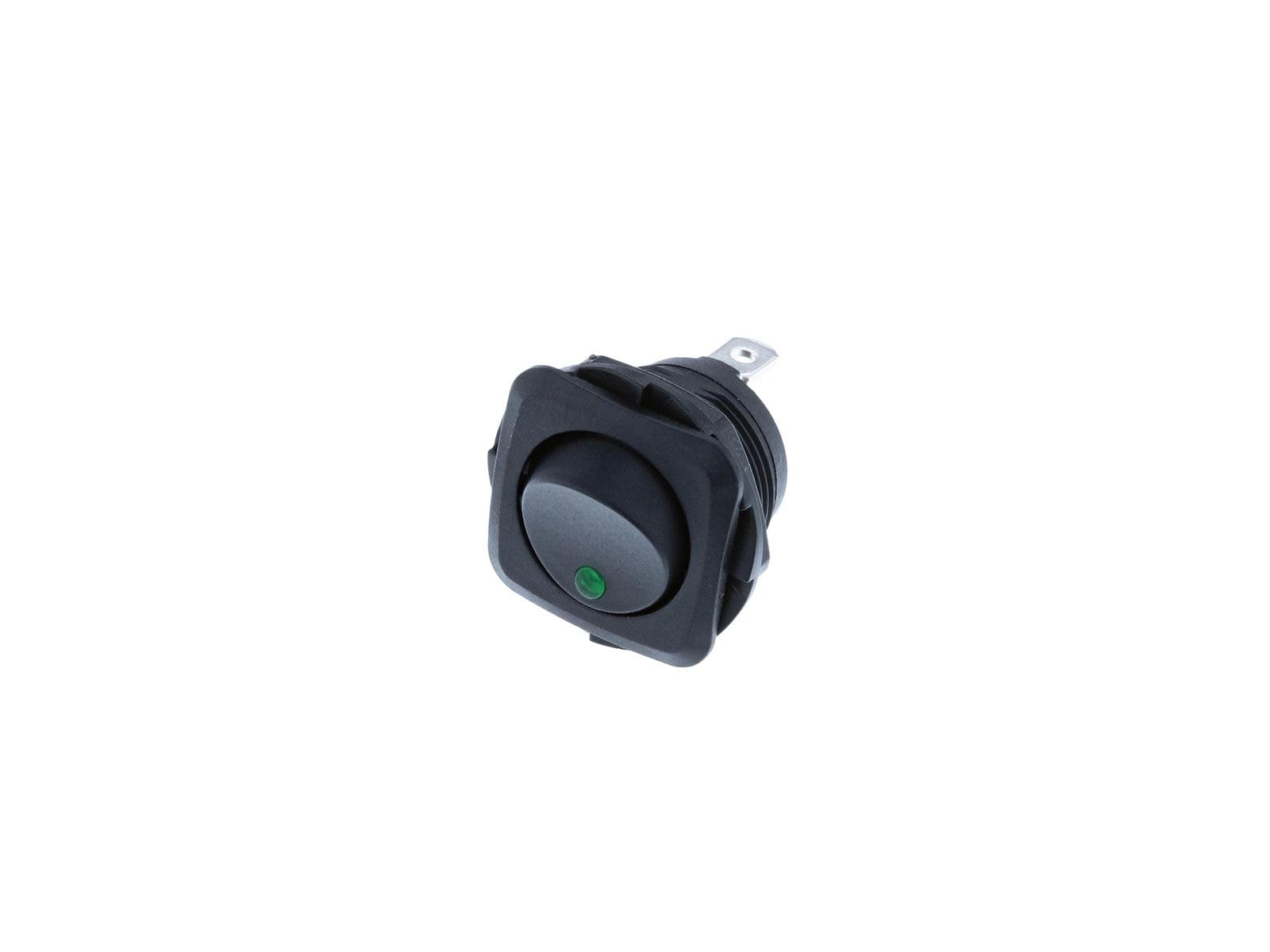 Square Actuator-Round Rocker - 3P SPST OFF-ON, Green LED (VDC)
