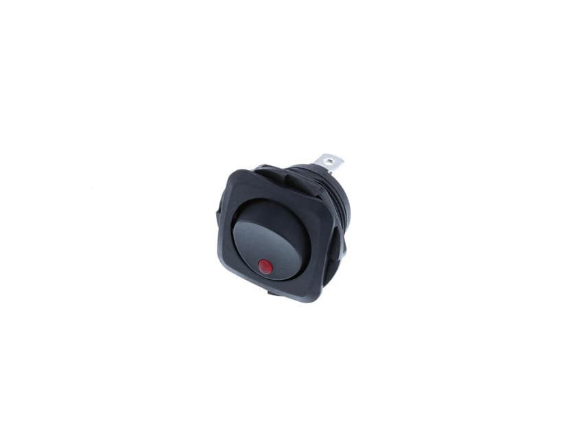 Square Actuator-Round Rocker - 3P SPST OFF-ON, Red LED (VDC)