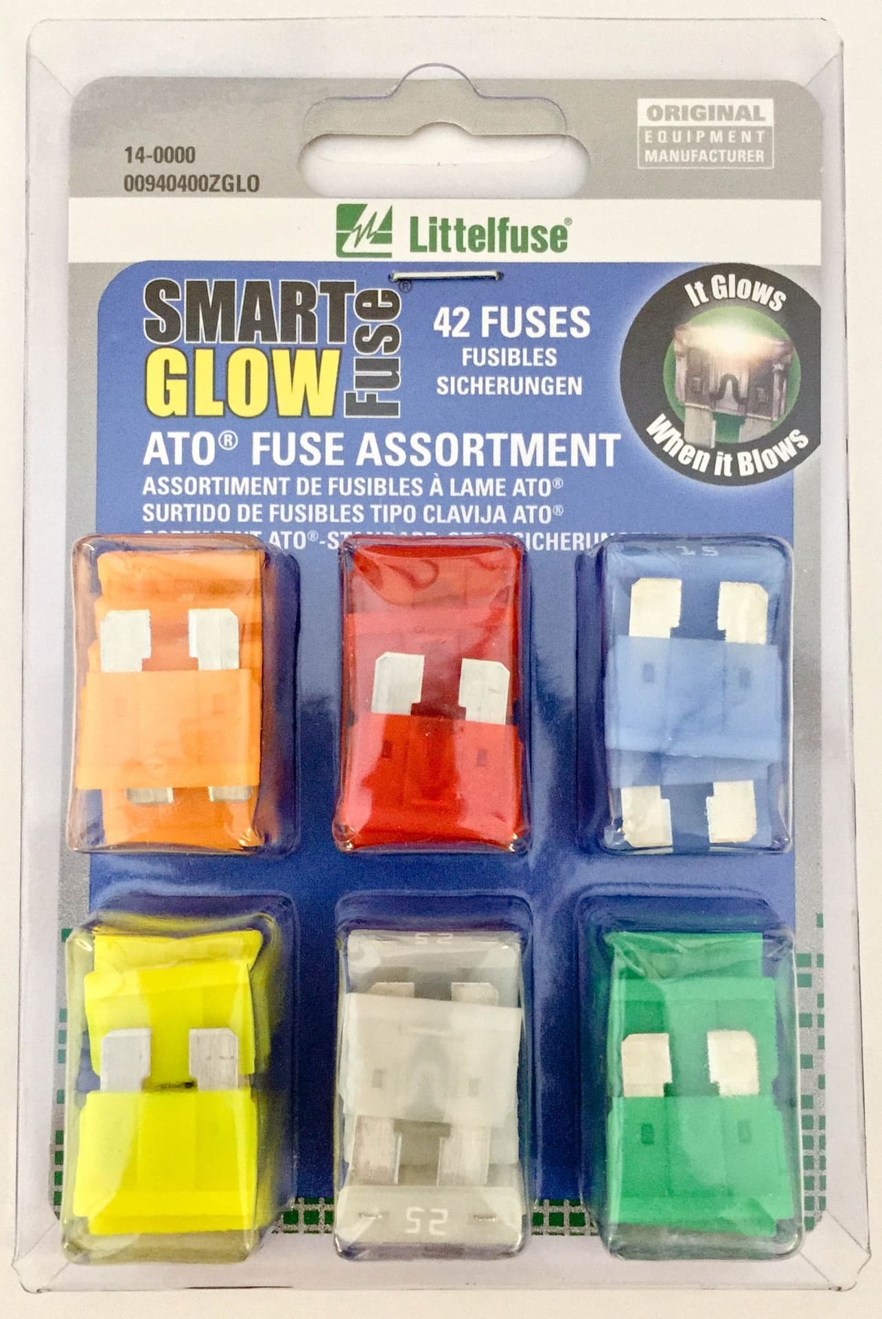 Littelfuse ATO Glow Fuse Assortment, 42-pk
