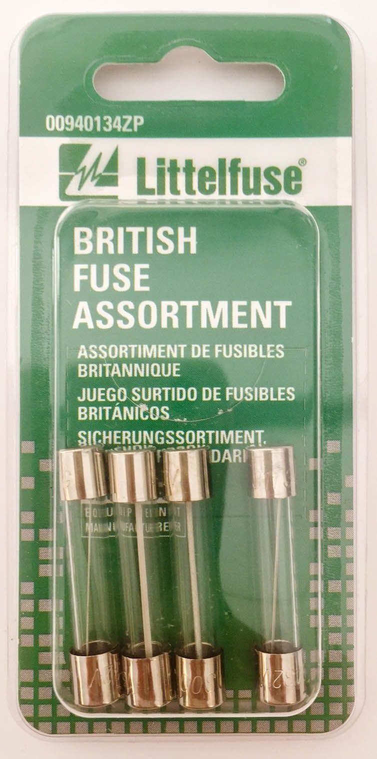 Littelfuse British Glass Fuse Assortment, 4-pk