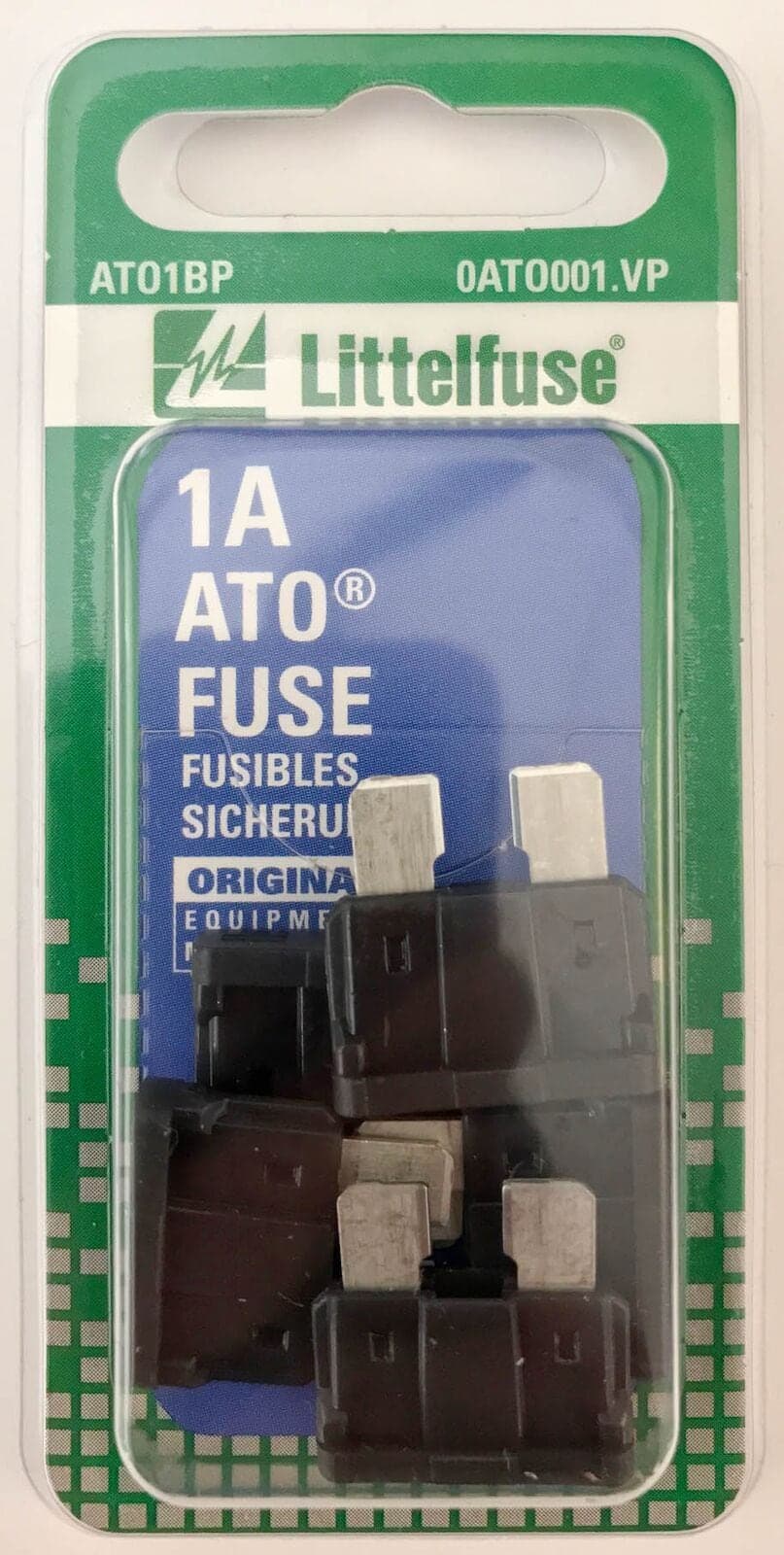 Littelfuse 1A ATO Fuse Pack for Vehicle Circuits, Colour-Coded, 5-pk