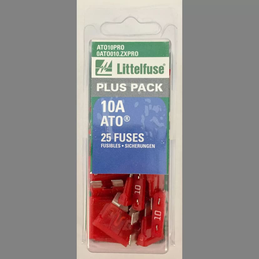 Littelfuse 10A ATO Fuse, 25-pk