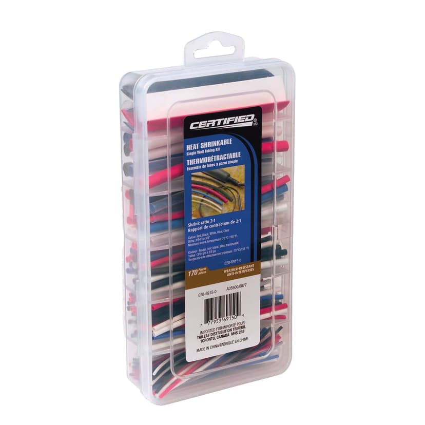MotoMaster Single Wall Heat Shrink Tubing Assortment, 170-pc