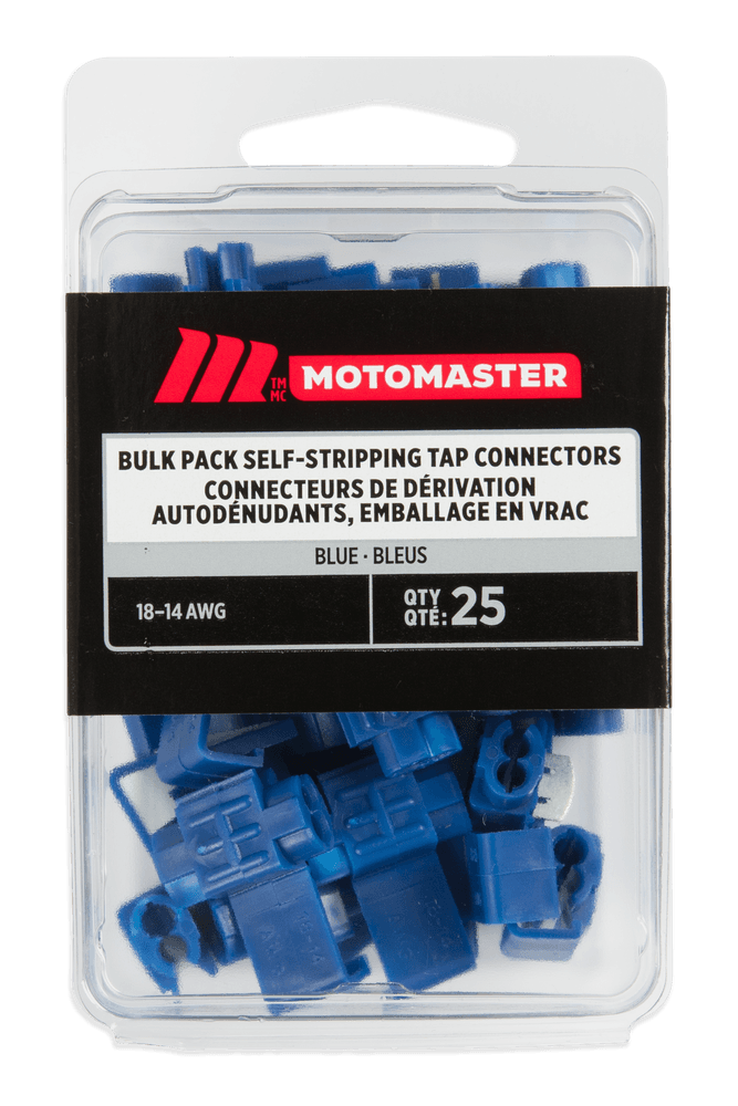 MotoMaster 18-14 AWG Self-Stripping Connector, Blue, 25-pk