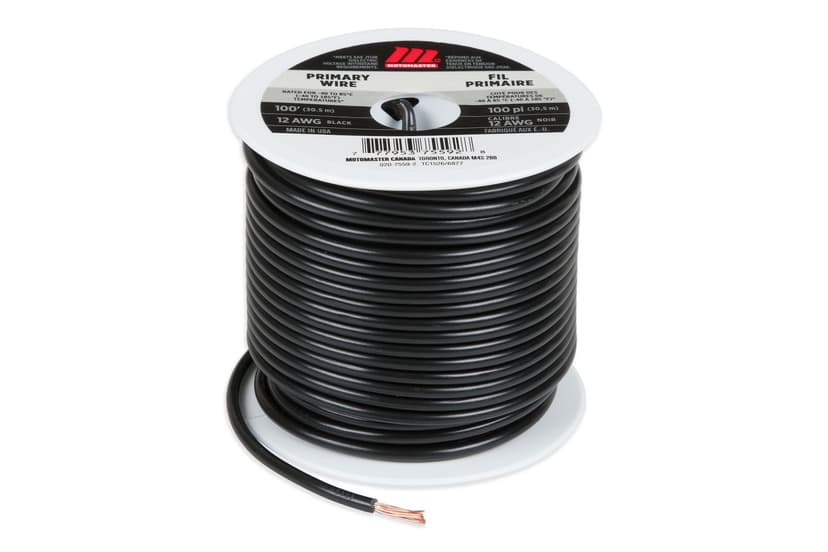 MotoMaster 12 AWG Black, 100-ft