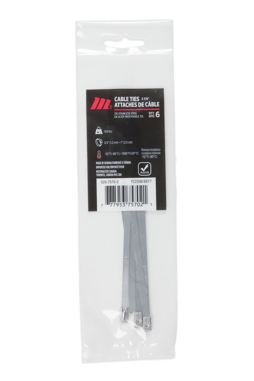 Stainless Steel 100-lb Cable Tie, 5.9-in