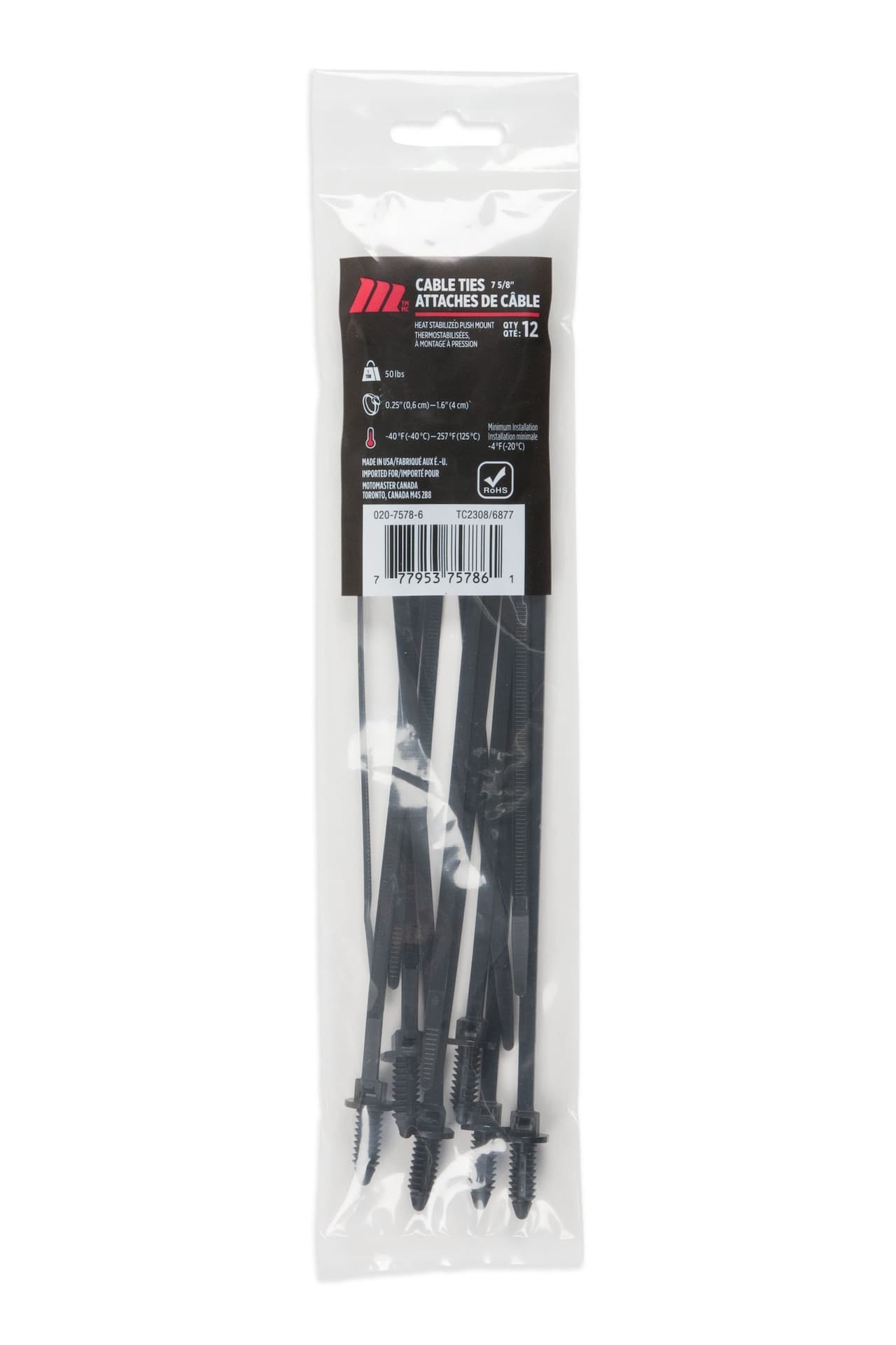 Push Mount 50-lb Cable Tie, 8-in