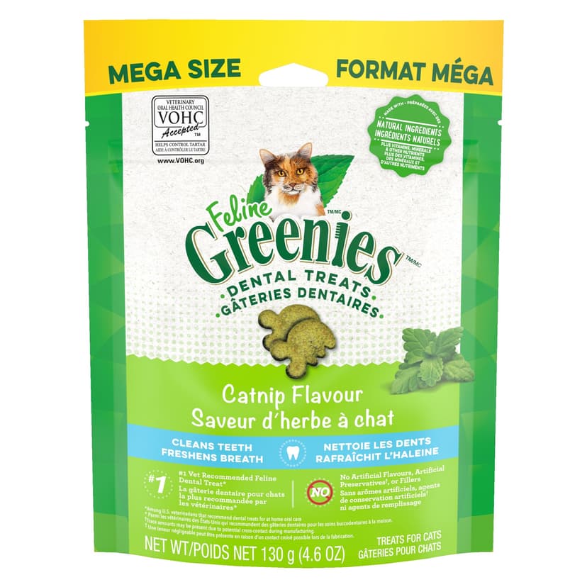 FELINE GREENIES Catnip Flavour Cat Dental Treats, 4.6-oz