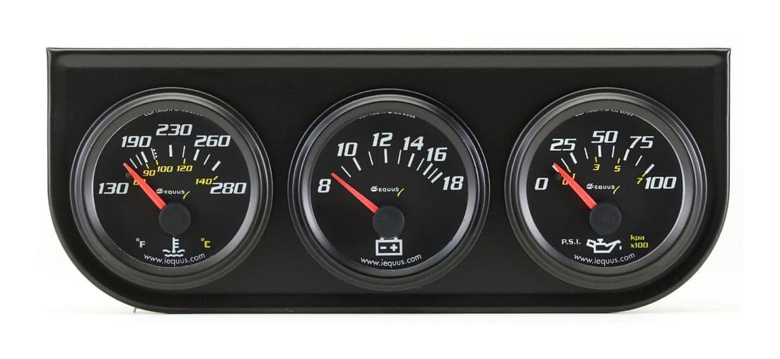 Equus 90-Degree Trio Voltmeter Gauge