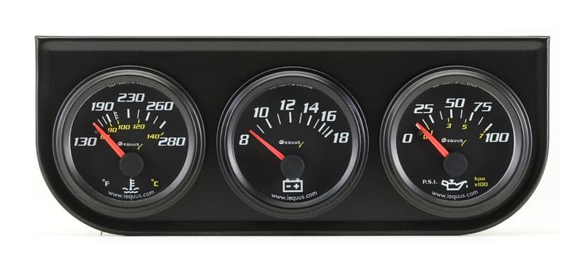 Equus 90-Degree Trio Voltmeter Gauge