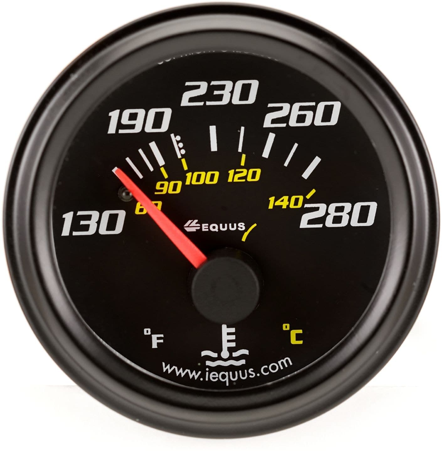 Equus 90-Degree Water Temperature Gauge, Black