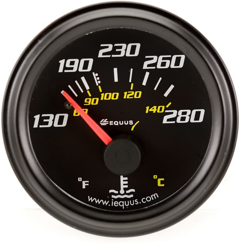 Equus 90-Degree Water Temperature Gauge, Black