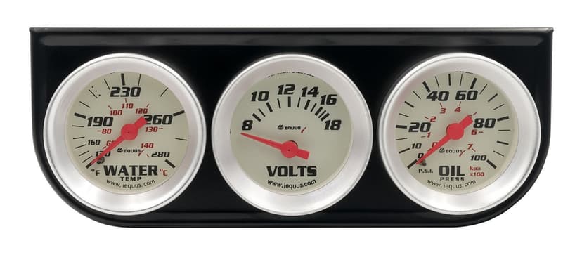 Equus Volt Triple Gauge Kit, White, 1-1/2-in dia.